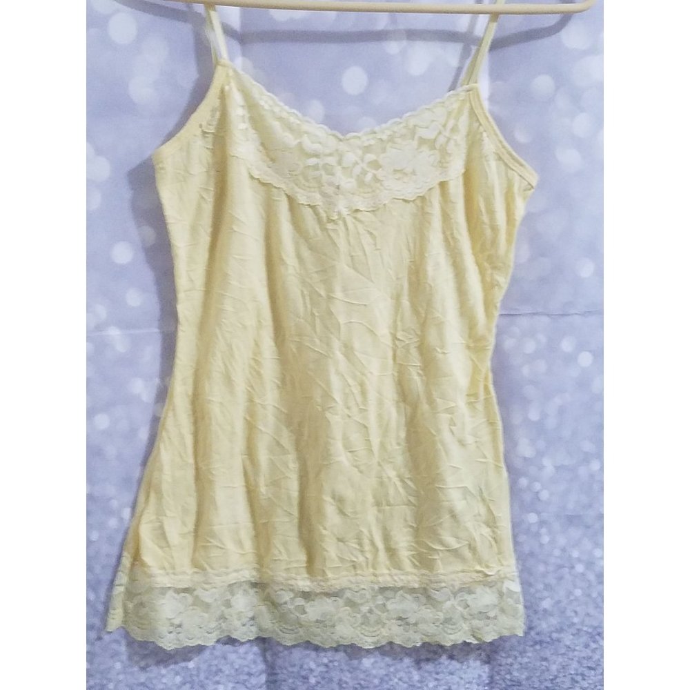 Women's Maurices Yellow Lace Trimmed Camisole Layer Size Small